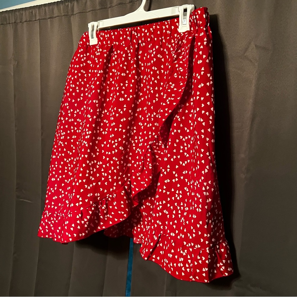 Heart Print Wrap Skirt 2XL